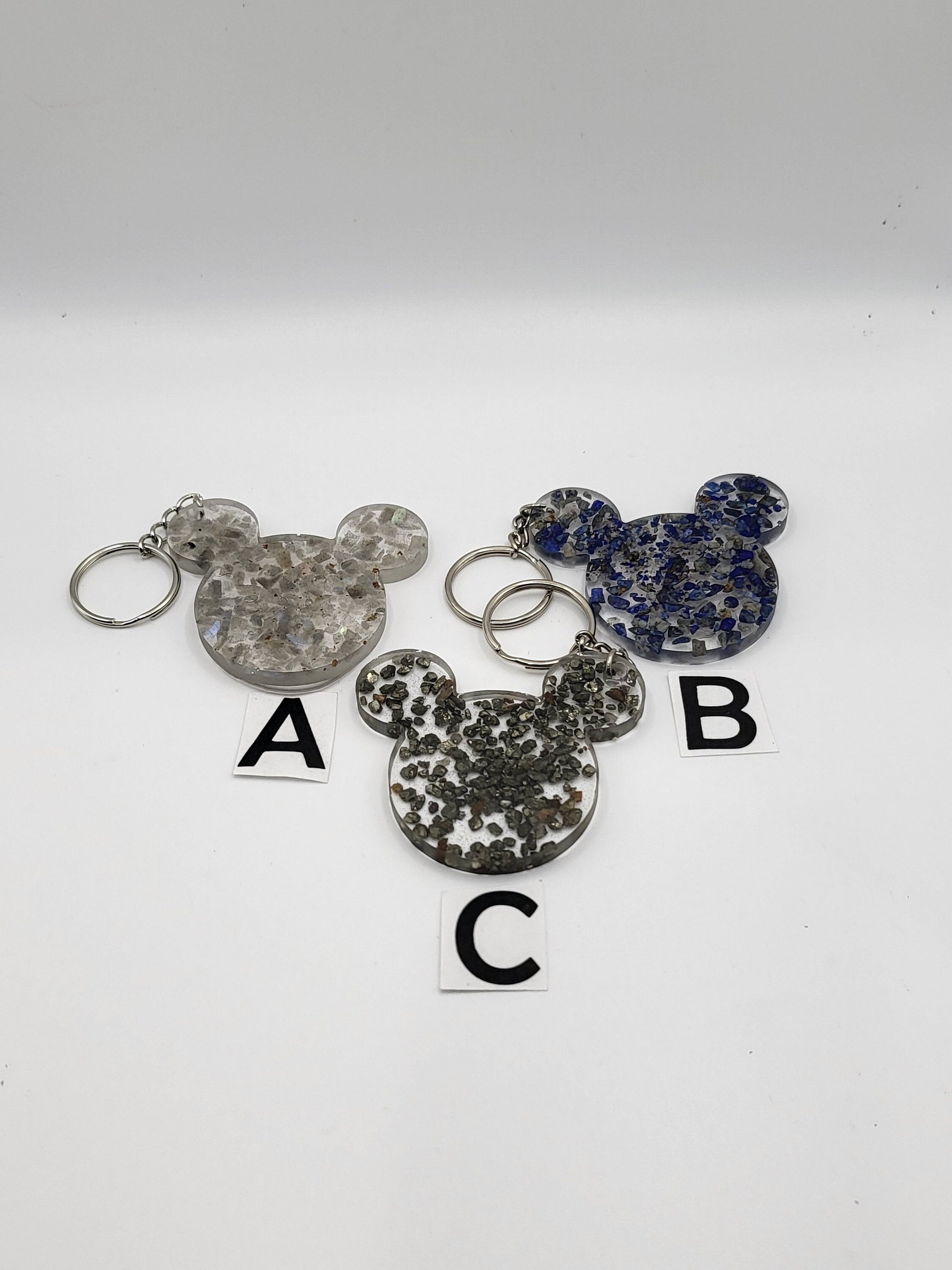 Crystal Mouse Ears Keychains