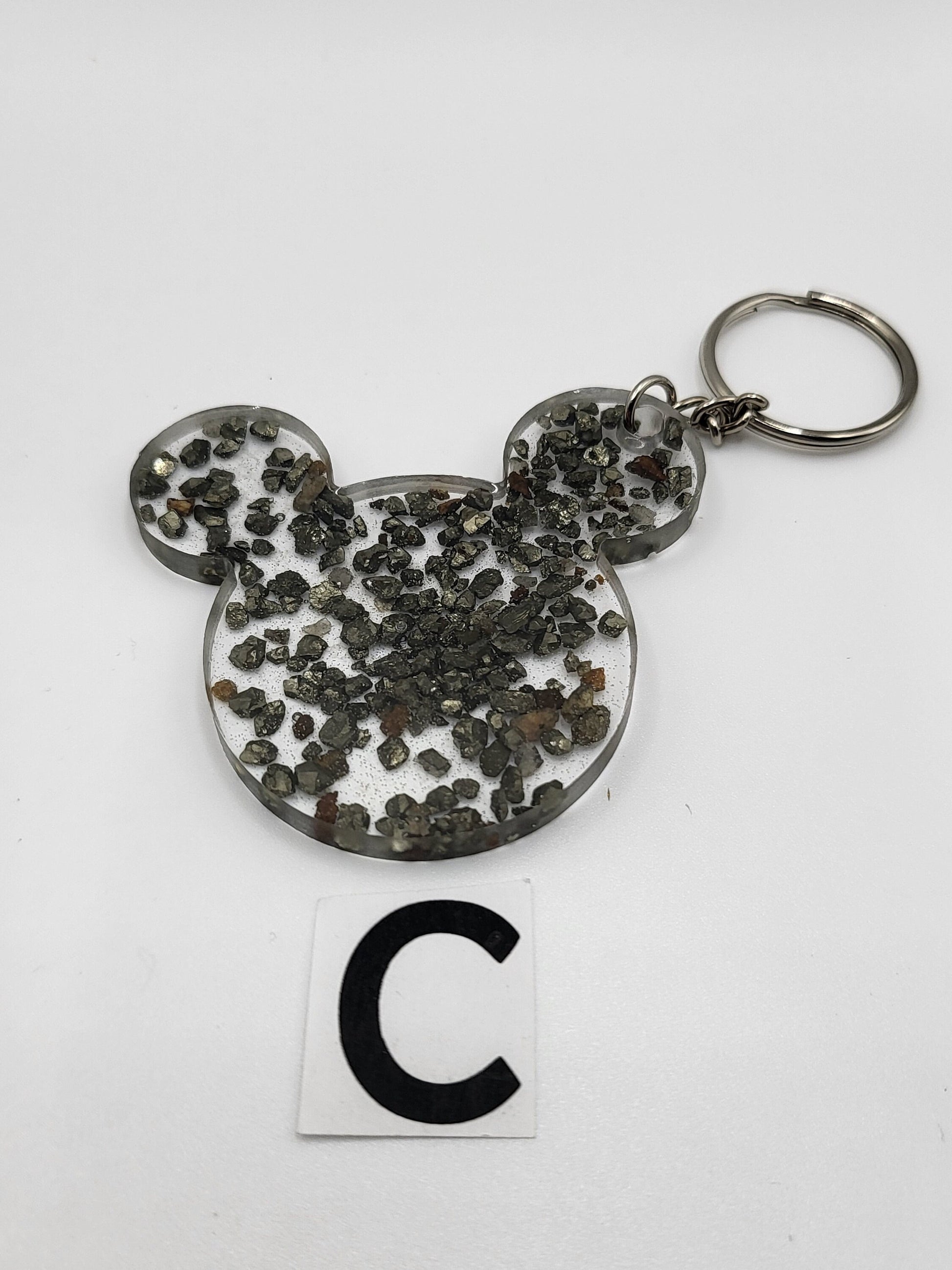 Crystal Mouse Ears Keychains