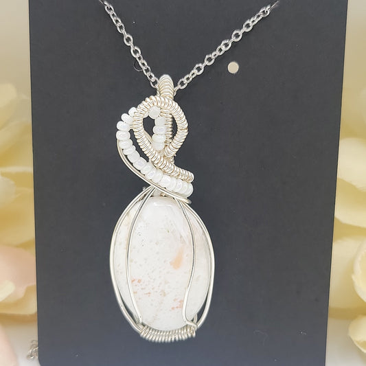 Peach Moonstone Pendant with FREE chain