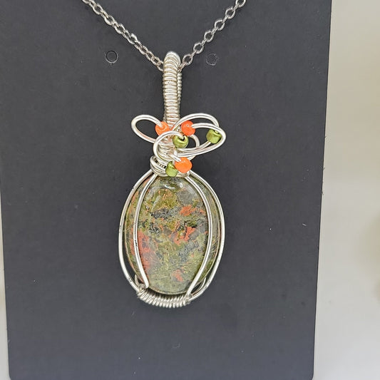 Unakite Pendant with FREE chain