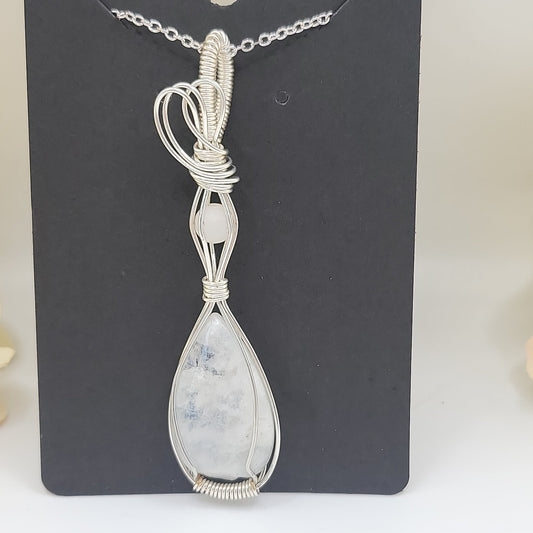 Crackle Quartz Pendant with FREE chain